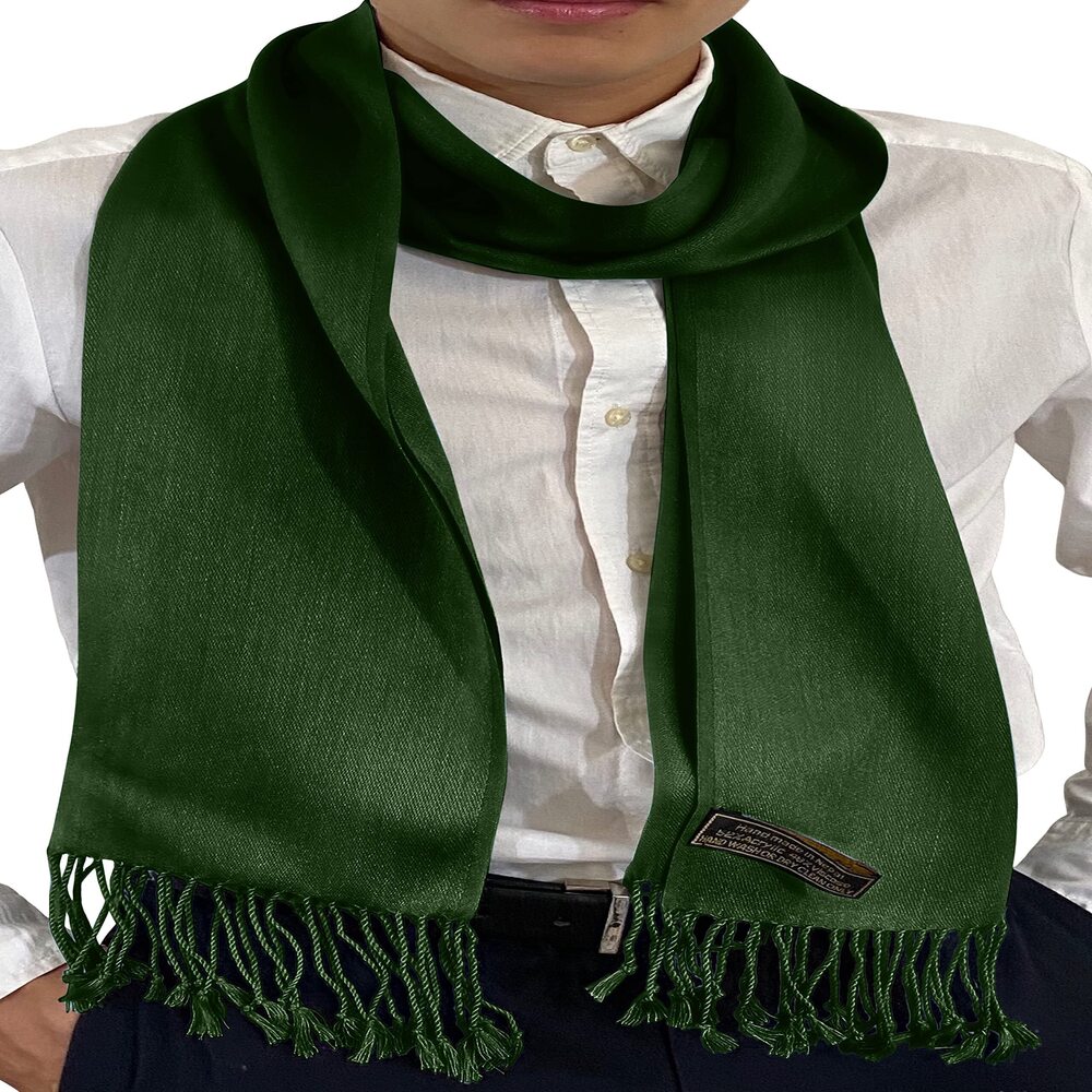7285 Dark Green Nepalese Solid Color Design Fashion Scarf Seconds Scarves